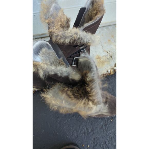 Andrew Marc Hudson brown Suede Buckle boots 6.5  Size 6 1/2 - Picture 7 of 16